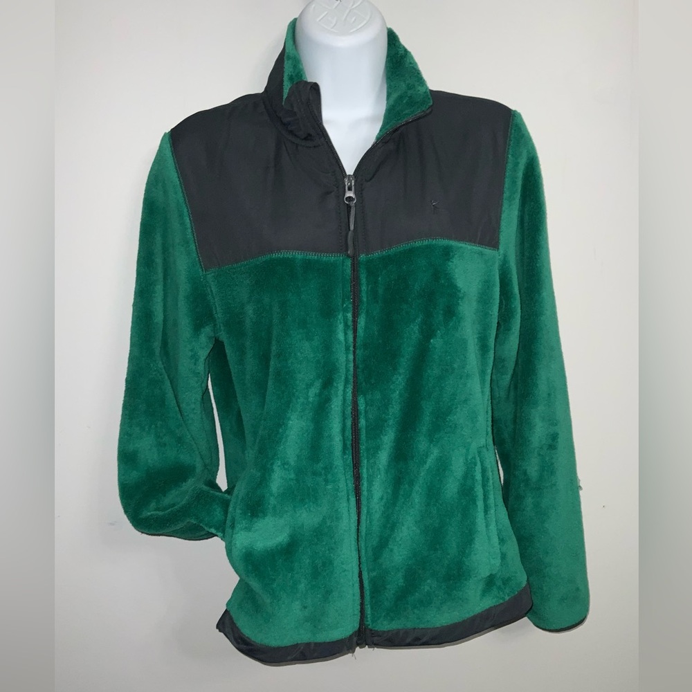 Danskin Cozy Green and Black Teddy Jacket Sz S - Picture 7 of 11